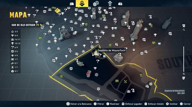 LEGO Batman: El Legado del Caballero Oscuro - Localizaci�n en el mapa del dep�sito de WayneTech 15 en Sur de Old Gotham