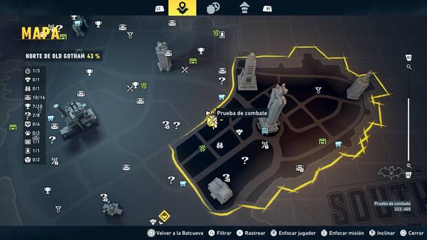 LEGO Batman: El Legado del Caballero Oscuro - Localizaci�n en el mapa del entrenamiento con RA 02 en Norte de Old Gotham