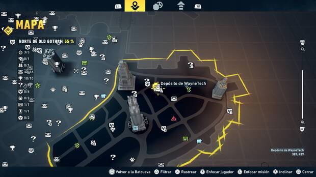 LEGO Batman: El Legado del Caballero Oscuro - Localizaci�n en el mapa del dep�sito de WayneTech 12 en Norte de Old Gotham