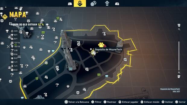 LEGO Batman: El Legado del Caballero Oscuro - Localizaci�n en el mapa del dep�sito de WayneTech 13 en Norte de Old Gotham