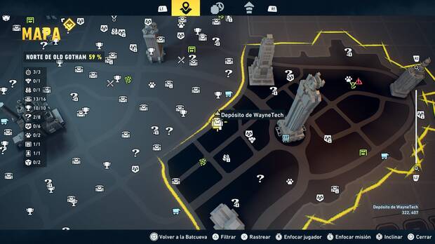 LEGO Batman: El Legado del Caballero Oscuro - Localizaci�n en el mapa del dep�sito de WayneTech 14 en Norte de Old Gotham