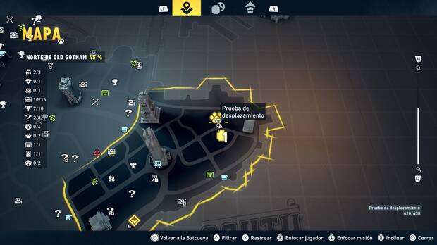 LEGO Batman: El Legado del Caballero Oscuro - Localizaci�n en el mapa del entrenamiento con RA 03 en Norte de Old Gotham