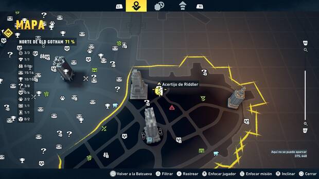 LEGO Batman: El Legado del Caballero Oscuro - Localizaci�n en el mapa del acertijo de Riddler 04 en Norte de Old Gotham