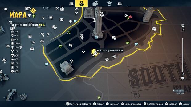 LEGO Batman: El Legado del Caballero Oscuro - Localizaci�n en el mapa del animal fugado del zoo 01 en Norte de Old Gotham