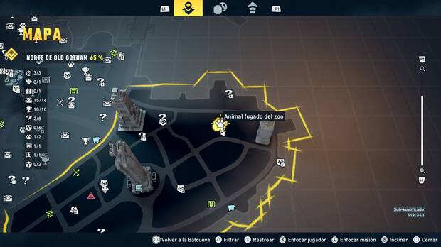 LEGO Batman: El Legado del Caballero Oscuro - Localizaci�n en el mapa del animal fugado del zoo 02 en Norte de Old Gotham