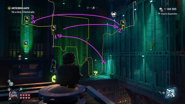 LEGO Batman: El Legado del Caballero Oscuro - C�mo resolver el puzle del acertijo de Riddler 03 en Norte de Old Gotham