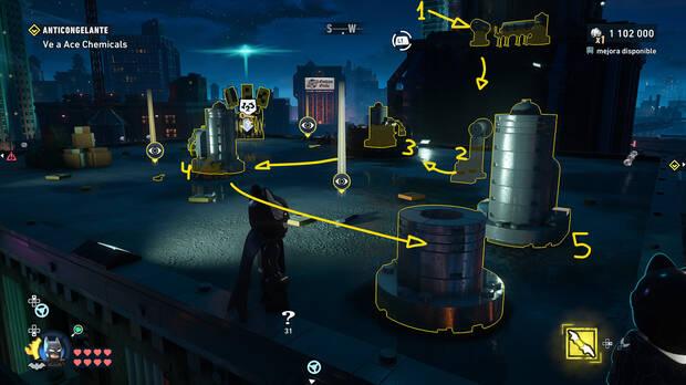 LEGO Batman: El Legado del Caballero Oscuro - C�mo resolver el puzle del acertijo de Cluemaster 01 en Norte de Old Gotham