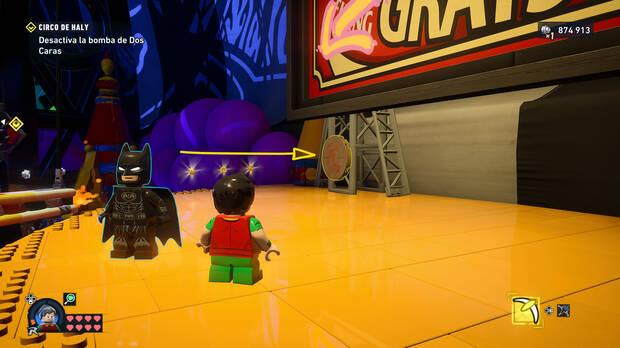 LEGO Batman: El Legado del Caballero Oscuro - Localización del trofeo de la Batcueva Moneda 04 en la misión Dos Caras