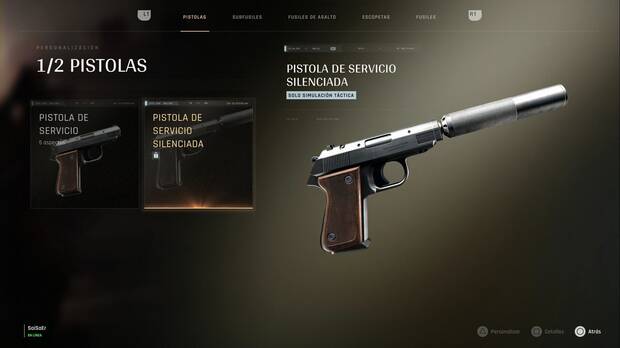 007 First Light - Armas y artilugios; pistola de servicio silenciada en el menú de armas