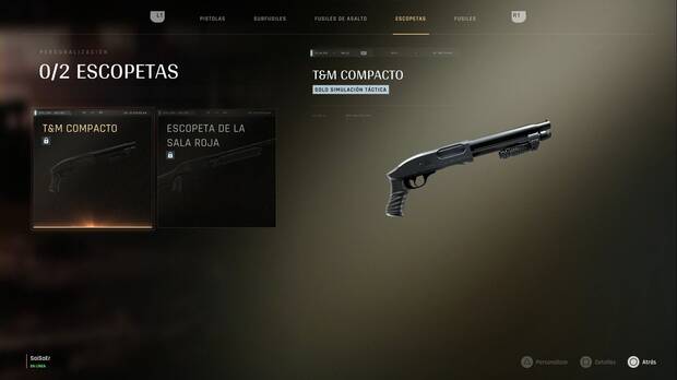 007 First Light - Armas y artilugios; T&M Compacto en el menú de armas