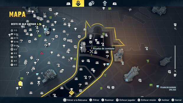 LEGO Batman: El Legado del Caballero Oscuro - Localizaci�n en el mapa del entrenamiento con RA 02 en Oeste de Old Gotham