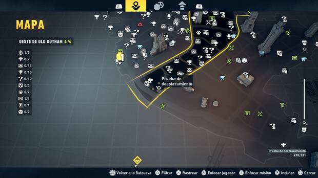 LEGO Batman: El Legado del Caballero Oscuro - Localizaci�n en el mapa del entrenamiento con RA 03 en Oeste de Old Gotham