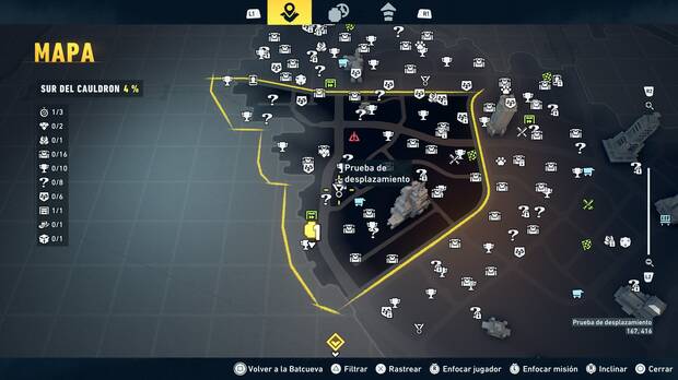 LEGO Batman: El Legado del Caballero Oscuro - Localizaci�n en el mapa del entrenamiento con RA 03 en Sur del Cauldron