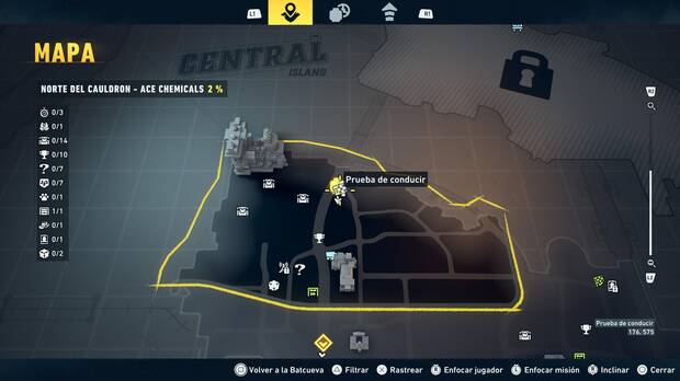 LEGO Batman: El Legado del Caballero Oscuro - Localizaci�n en el mapa del entrenamiento con RA 01 en Norte del Cauldron - Ace Chemicals