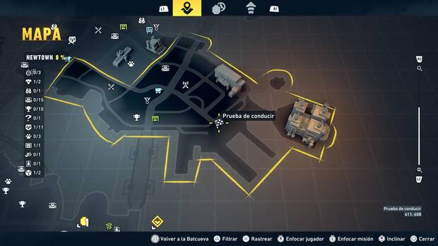 LEGO Batman: El Legado del Caballero Oscuro - Localización en el mapa del entrenamiento con RA 01 en Newtown