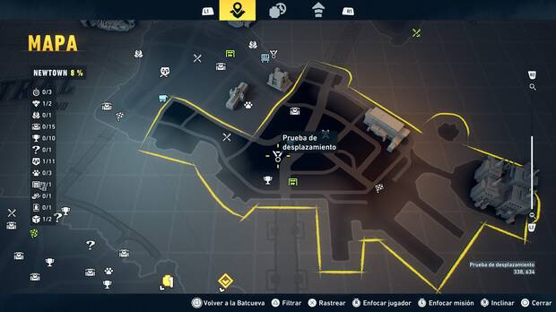 LEGO Batman: El Legado del Caballero Oscuro - Localización en el mapa del entrenamiento con RA 02 en Newtown