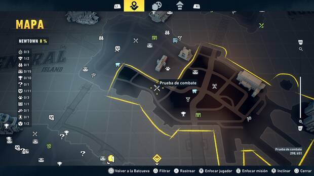LEGO Batman: El Legado del Caballero Oscuro - Localización en el mapa del entrenamiento con RA 03 en Newtown