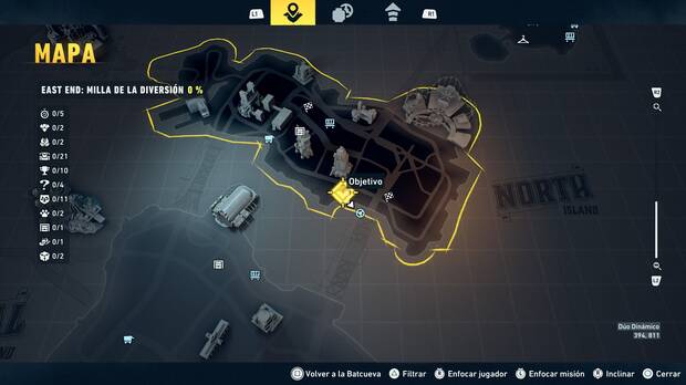 LEGO Batman: El Legado del Caballero Oscuro - Localizaci�n en el mapa del entrenamiento con RA 01 en East End - Milla de la diversi�n