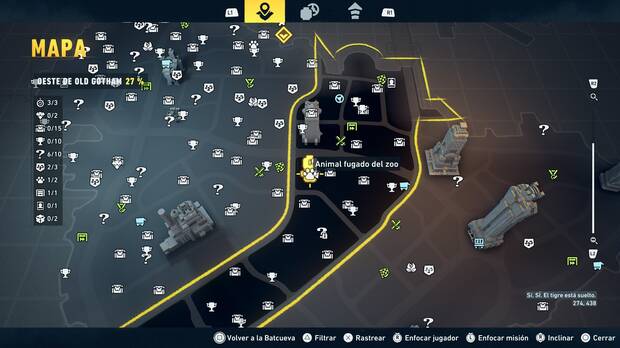 LEGO Batman: El Legado del Caballero Oscuro - Localizaci�n en el mapa del animal fugado del zoo 02 en Oeste de Old Gotham