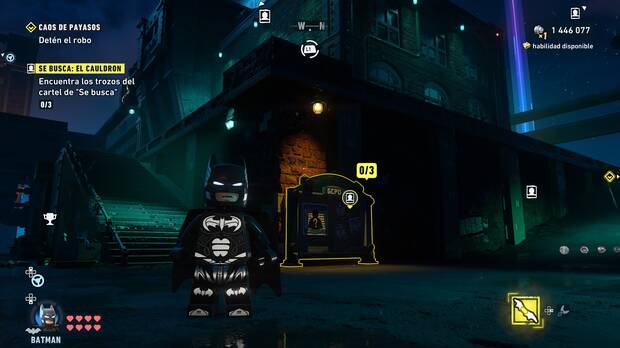 LEGO Batman: El Legado del Caballero Oscuro - D�nde se encuentra el cartel de Se busca 01 en Norte del Cauldron - Ace Chemicals