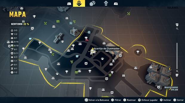 LEGO Batman: El Legado del Caballero Oscuro - Localización en el mapa del acertijo de Cluemaster 06 en Newtown