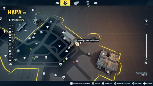 LEGO Batman: El Legado del Caballero Oscuro - Localización en el mapa del acertijo de Cluemaster 08 en Newtown