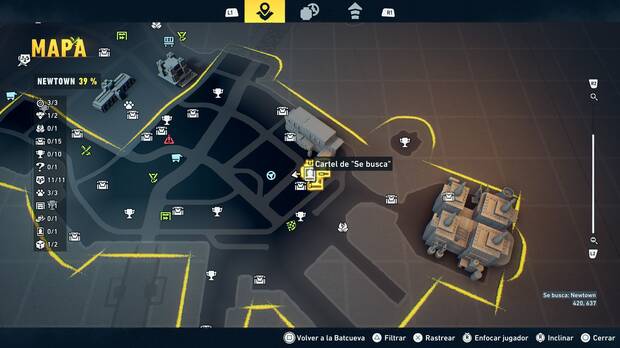 LEGO Batman: El Legado del Caballero Oscuro - Localización en el mapa del cartel de Se busca 01 en Newtown