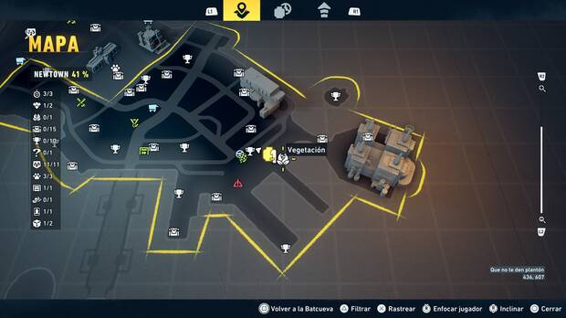 LEGO Batman: El Legado del Caballero Oscuro - Localización en el mapa de la planta de vegetación 01 en Newtown