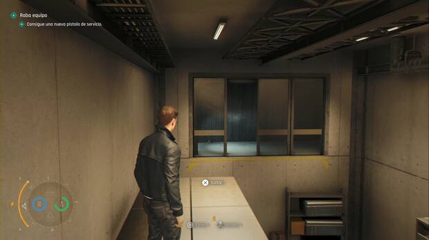 007 First Light - El hombre del momento; ventana que lleva hasta el pasillo donde está la postal del laboratorio de Q