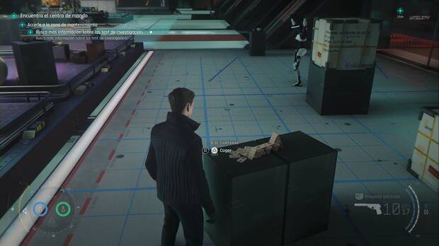 007 First Light - La ola del futuro; ubicaci�n del 9 de campanas sobre unas cajas a la derecha de la puerta de Mantenimiento
