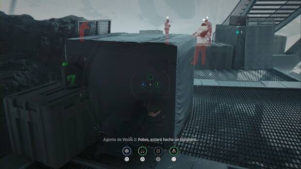 007 First Light - La ola del futuro; guardias en las escaleras que permiten subir desde la plataforma inicial