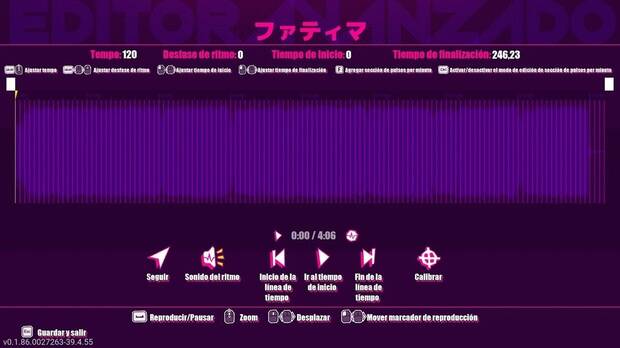 Dead as Disco - C�mo usar tus propias canciones, men� de persnalizaci�n de la pista musical subida