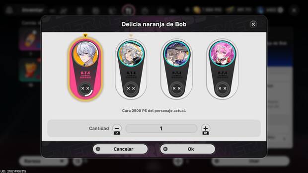 Neverness to Everness - Cómo curar PS desde el inventario con objetos curativos