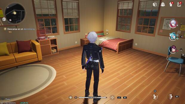 Neverness to Everness - Curar PS durmiendo en la cama del dormitorio de Eibon