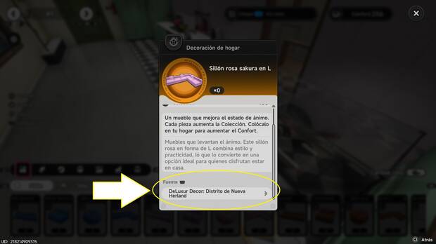 Neverness to Everness - Cómo consultar las fuentes de obtención de cada mueble
