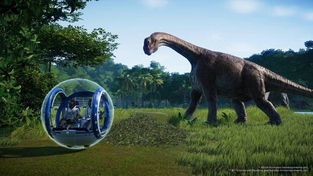 Los paseos con giroesferas, que ya aparecieron en ‘Jurassic World’, estarán presentes en el videojuego.