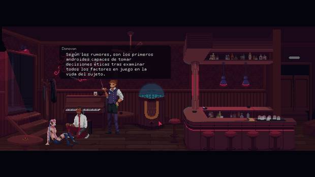 El juego es para adultos: tiene lenguaje y escenas fuertes (la ruleta rusa comienza a ser un fijo en el estudio) y todo el mundo fuma mucho.