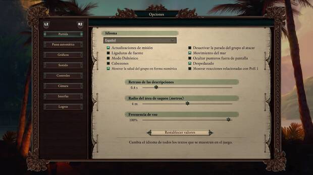 Podemos configurar la experiencia del juego, la rapidez, la interfaz y un sinf�n de elementos en las opciones.