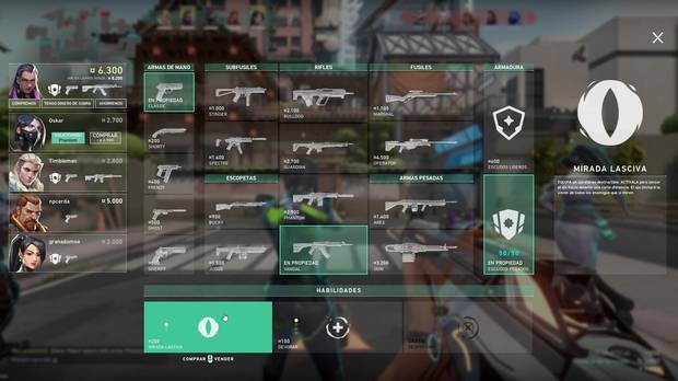 El catálogo de armas es muy similar al de 'Counter-Strike'. En la fase de compra los aliados pueden pedirnos armas y desde la tienda podemos comunicar si vamos a ahorrar esta ronda y si tenemos dinero para equipar a los compañeros.