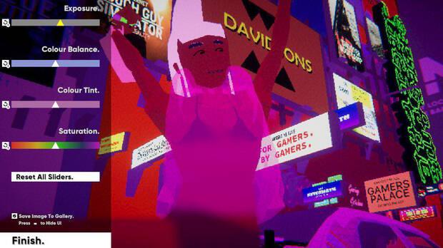 Con el 'Photo Mode' activado podemos editar cada instantánea justo después de apretar el disparador. A medida que vayamos avanzando, iremos desbloqueando nuevos parámetros de edición.