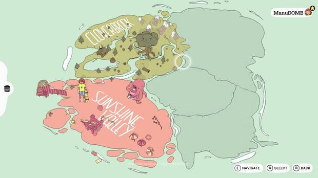 El mapa de esta demo de 'OlliOlli World' nos ha permitido ver niveles de los dos primeras zonas del juego, tanto fases de tutorial como otras más libres.