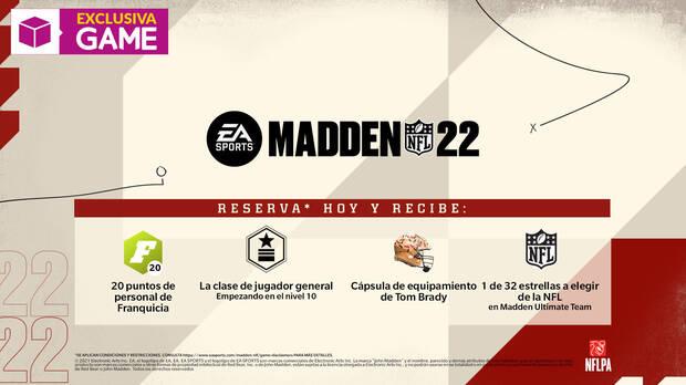 Contenido extra con la reserva de Madden NFL 22 en GAME.