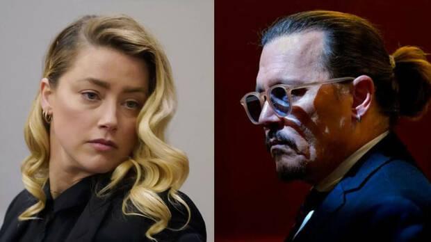 Amber Heard y Johnny Depp durante el juicio