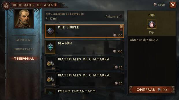 Diablo Immortal - ¿Cómo funciona el mercader de ases?