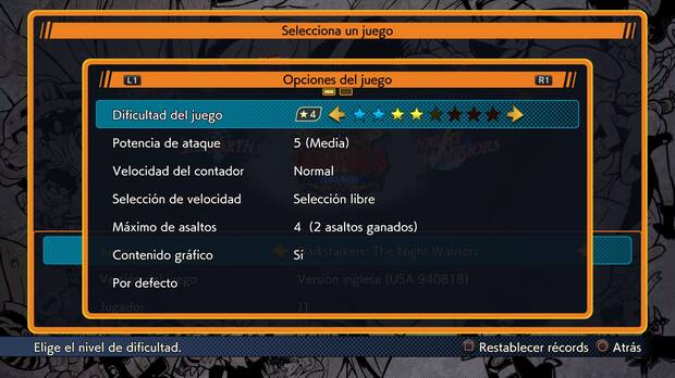 Hay opciones para ajustar los arcades, filtros e incluso un modo entrenamiento para practicar, que es algo que no estaba en las recreativas.