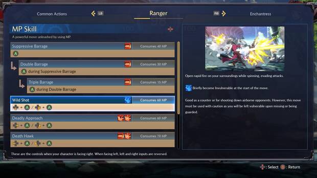 Los MP Skill se pueden ejecutar de manera muy sencilla, pero la clave es el consumo de puntos que necesitan.