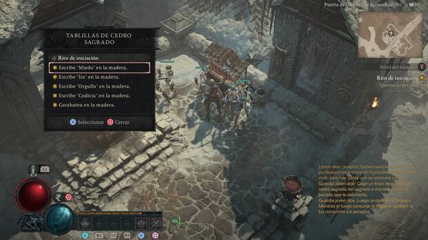 Diablo 4 - Qué palabra escribir en las tablillas de Kyovashad
