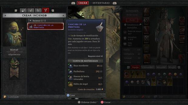 Diablo 4 - Crear inciensos en los alquimistas