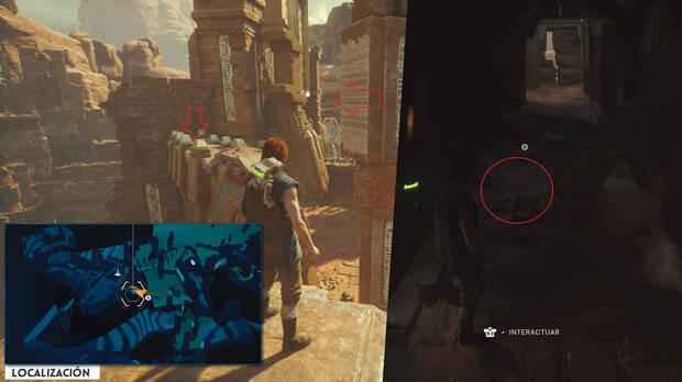 Star Wars Jedi: Survivor - Localización del tesoro 05 en Muros del monasterio de Jedha