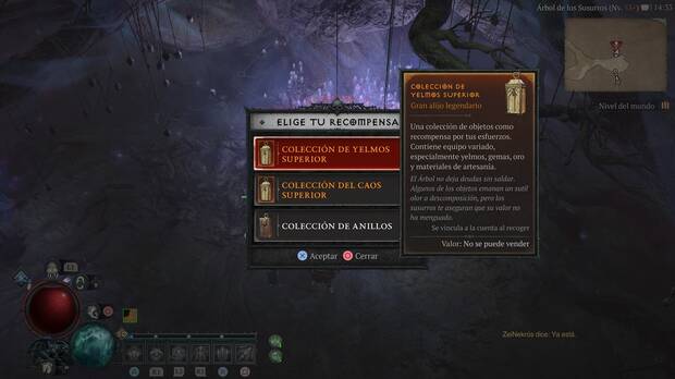 Diablo 4 - Recompensas de colecciones y alijos del árbol de los susurros